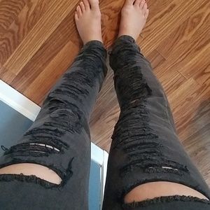 Topshop Moto distressed grey jeans